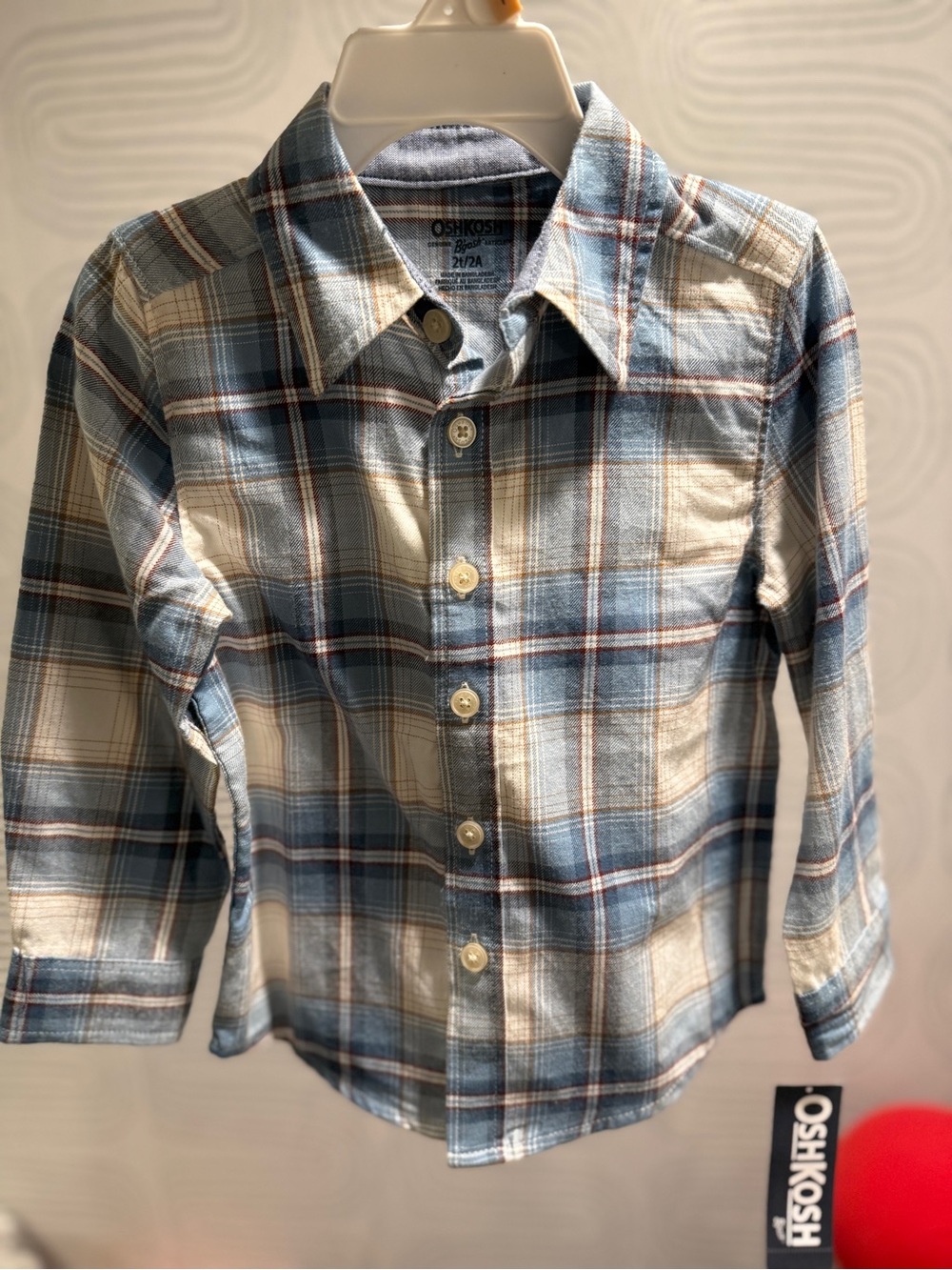 OshKosh Blue Plaid Button-Down Shirt for Kids